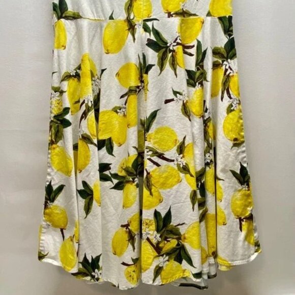 Grace Karin Swing Dress Women's XXL White Yellow Lemons Sleeveless Fit + Flare - Picture 5 of 9